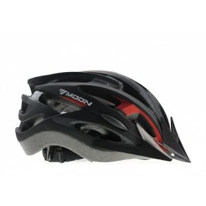 Moon MV-88 Bisiklet Kaskı Işıklı L Beden Siyah-Kırmızı