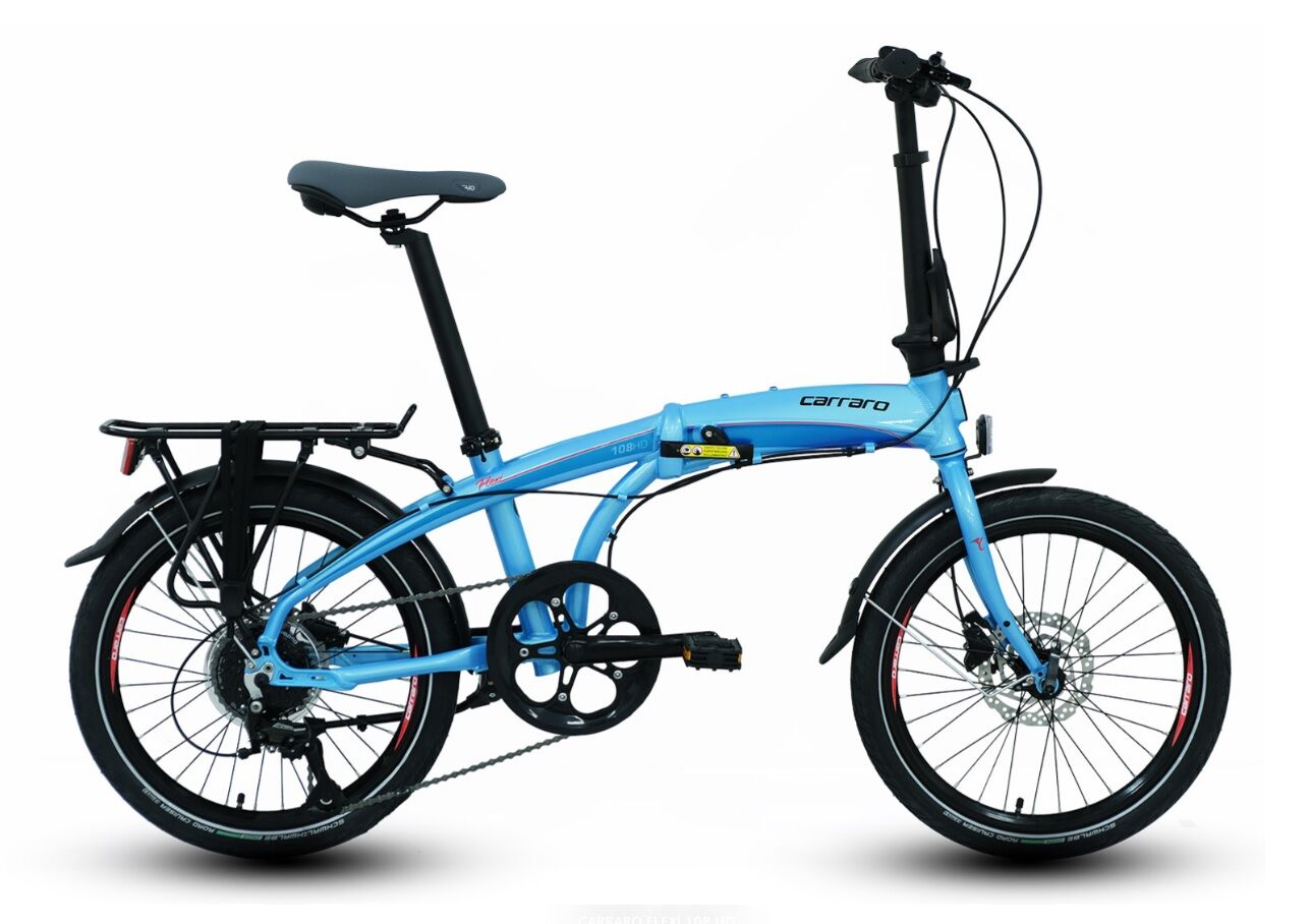 Carraro Flexi 108 HD Katlanır Bisiklet Hidrolik Disk Mavi-Yeşil