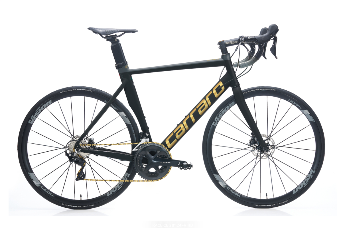 Carraro Race CE Yol Bisikleti -56cm- Siyah-Altın Sarı