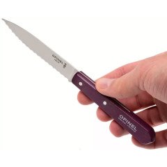 Opinel Essential No:113 Paslanmaz Çelik Tırtıklı Soyma Bıçağı Mor