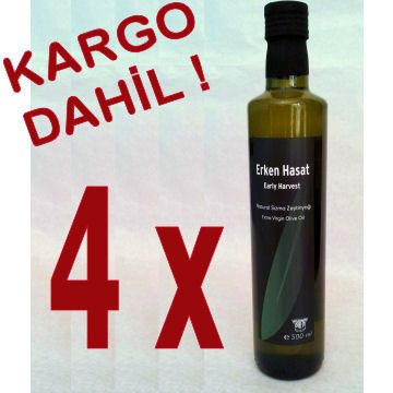 4 x 500 ml Erken Hasat Sızma Zeytinyağı