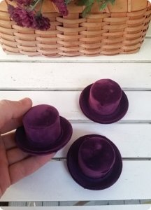 10 lu Kadife Kaplı Şapka Kutu