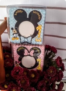 25 li 1 Yaş Mini / Miki Magnet Çerçeve Doğum Günü (Mickey)