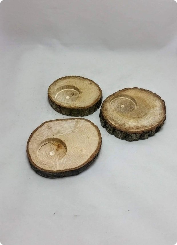 İnce ağaç mumluk (DOĞAL) 15 mm