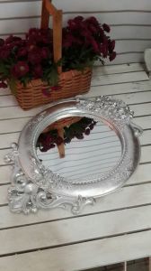 Gümüş Polyester Aynalı Tepsi / Supla