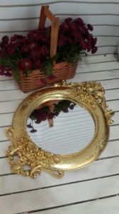 Gold Polyester Ayna Tepsi / Supla