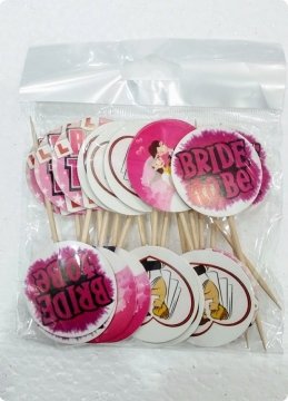 20 li Bride To Be Süsleme Kürdanı (Cupcake - Muffin -kek dekoratif kürdan)