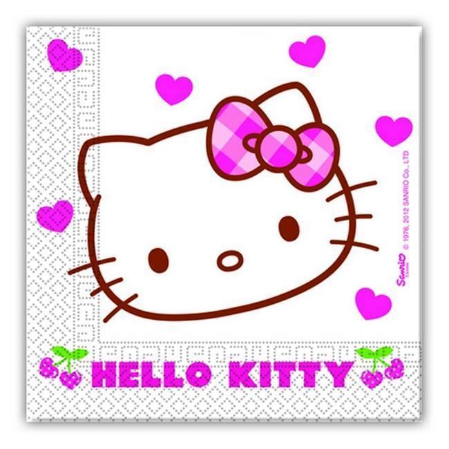 16 Lı Hello Kitty Hearts Kağıt Peçete