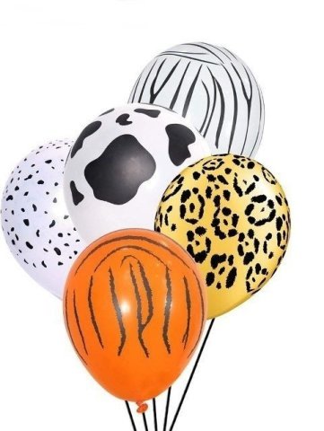 5 li Safari Baskılı Karışık Balon
