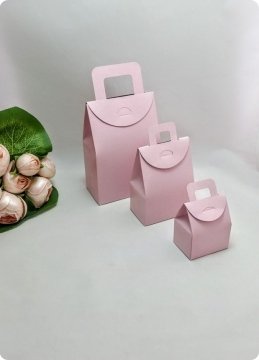 50 Li Selefonlu Karton Mini Bebek Şekeri Çanta (Pembe)