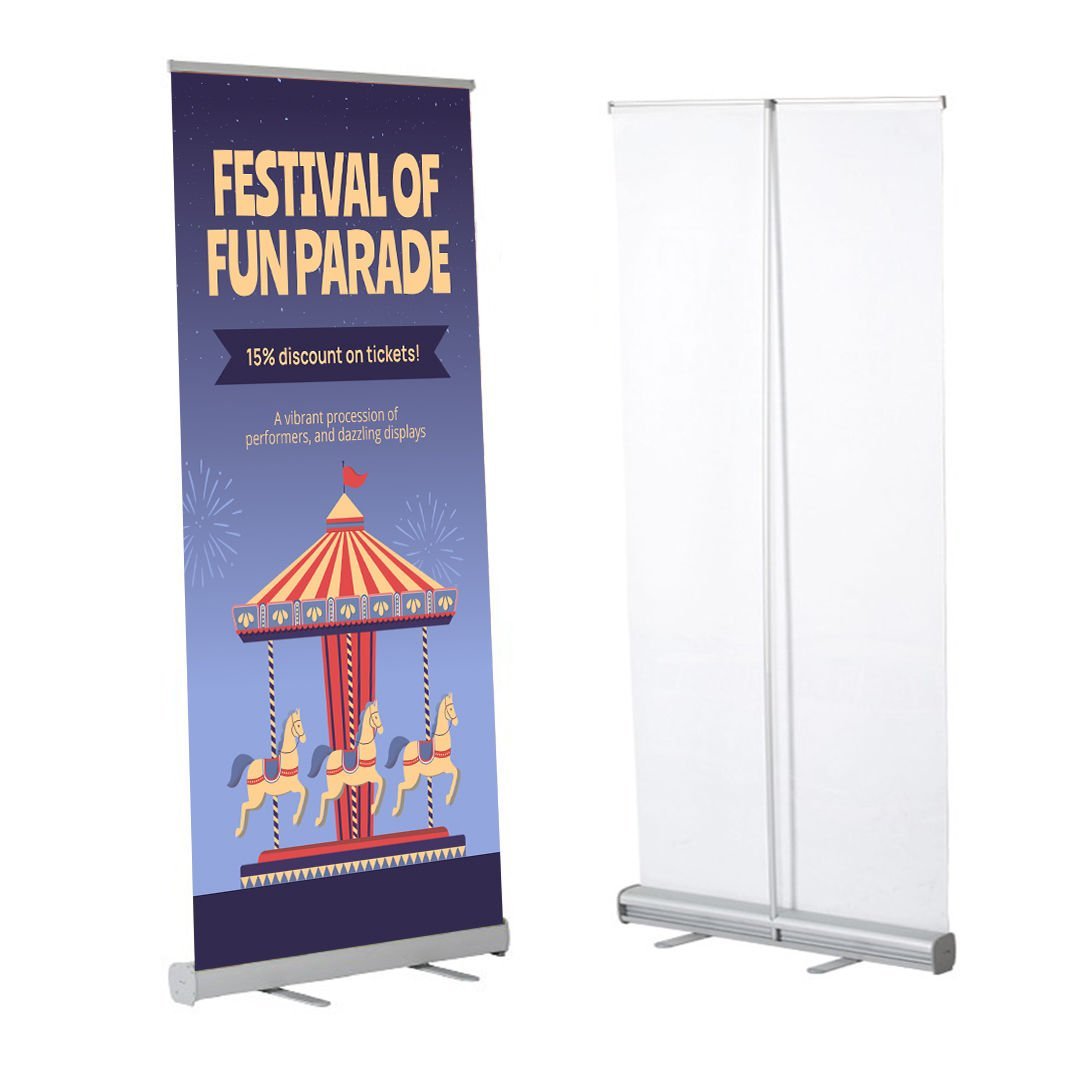 Roll Up Banner Reklam Standı 85x200 Alüminyum Fuar Standı