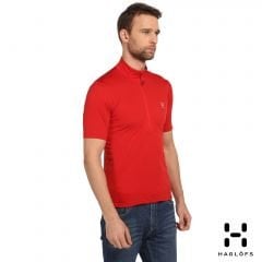 Haglöfs Zip DryFit Performans Kırmızı Erkek Tişört