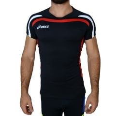 Asics Motion Outdoor Fitness Koşu Kısa Kol Siyah Krm Body Tişört