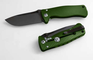 Lionsteel SR2A GB Aluminium Green handle black blade Çakı