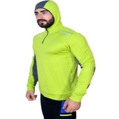 Falke Ergonomic Mountain Outdoor Kapşonlu Kışlık Yeşil Termal Tişört