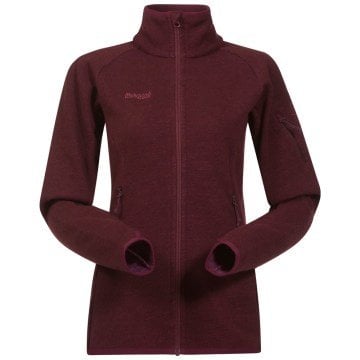 Bergans 5535 Reinfann Full Zip Kadın Yünlü Ceket Bordo