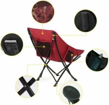 Naturehike Ultralight Katlanabilir Seyahat Kamp Sandalyesi NH18X004-Y Kırmızı