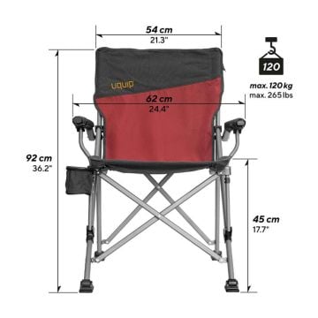 Uquip Roxy Yüksek Konforlu & Takviyeli Katlanır Kamp Sandalyesi Mahogany-Melange
