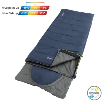 Outwell Contour Lux Yazlık & Kışlık Taraflı -19°C Uyku Tulumu Blue Sol Fermuarlı 230432