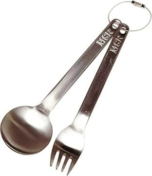 Msr Titanium Fork and Spoon Set (Çatal Kaşık) Gümüş