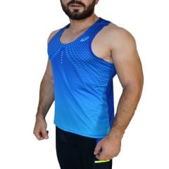 Asics ProDryFit Spor Fitness Koşu Outdoor G. Mavi Kolsuz Body