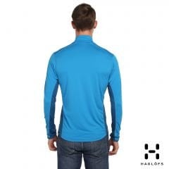 Haglöfs Zip DryFit Performans Mavi Uzun Erkek Tişört