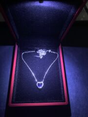 Işıklı Kutuda Pırlanta Model Kalp Gümüş Kolye, Sevgiliye Özel Doğum Günü Hediyesi, Sevgililer günü hediyeleri