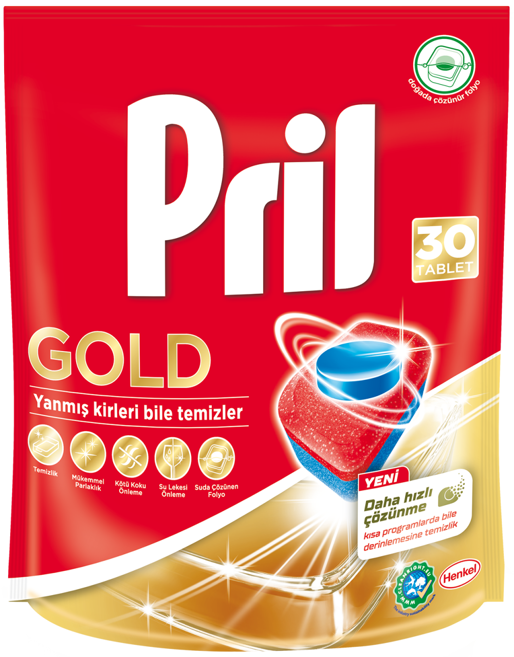 Pril Gold 30 Yıkama Bulaşık Makinesi Deterjanı Tableti