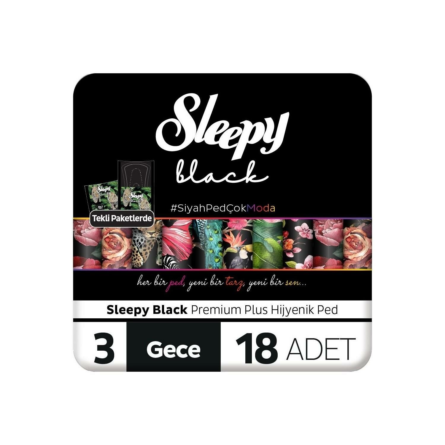 Sleepy Black Natural Ped Süper Ekonomik Gece 18'li