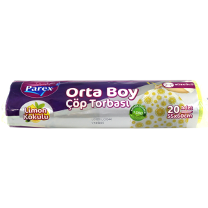 Parex Çöp Torbası Büzgülü Orta Boy Limon Kokulu