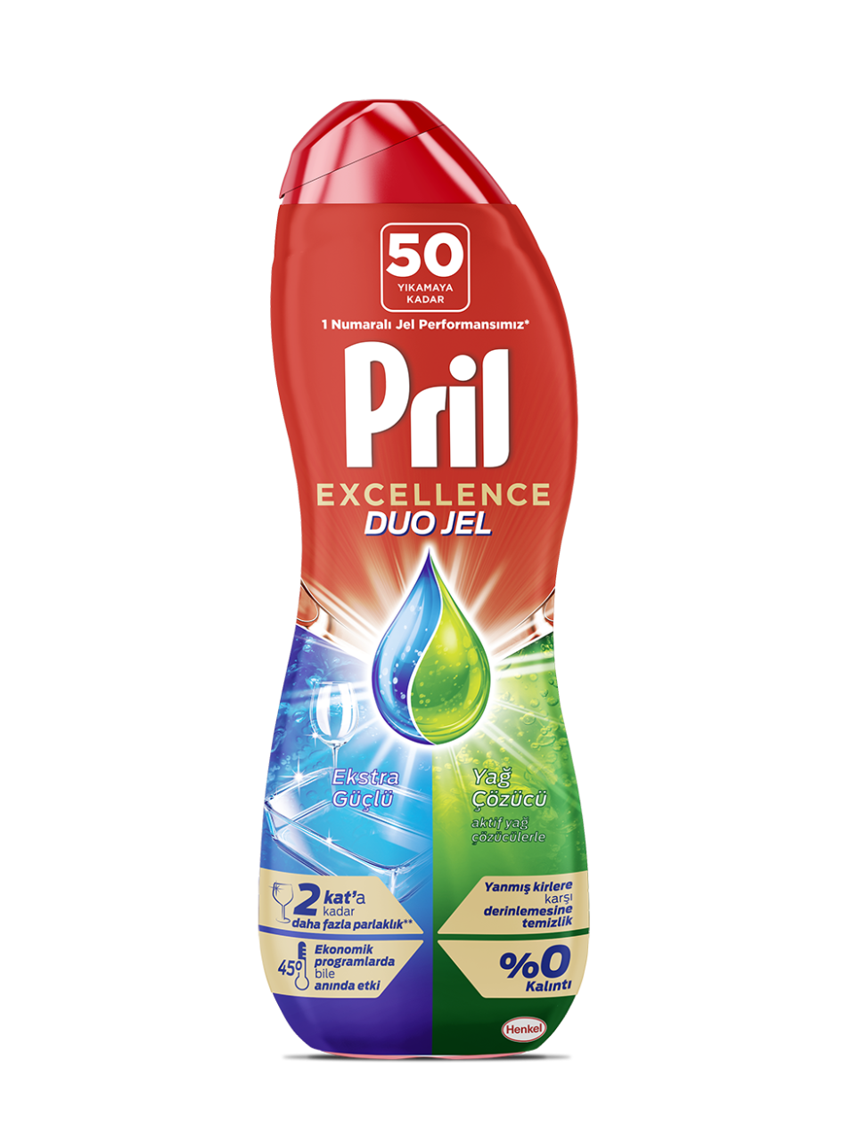 Pril Excellence Duo Jel Bulaşık Makinesi Deterjanı 900ml (50 Yıkama) Yağ Çözücü