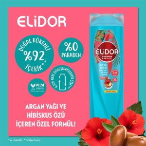 Elidor Doğanın Enerjisi Saç Bakım Şampuanı Argan Yağı & Hibiskus Özü Dökülme Karşıtı & Güçlü Uzamayı Destekleyici 400 Ml
