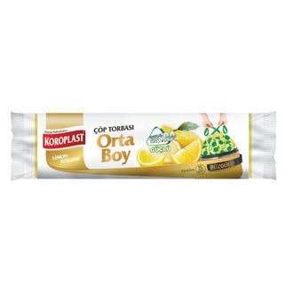 Koroplast Cöp Poşeti Büzgülü Limon Orta Boy 15'LI