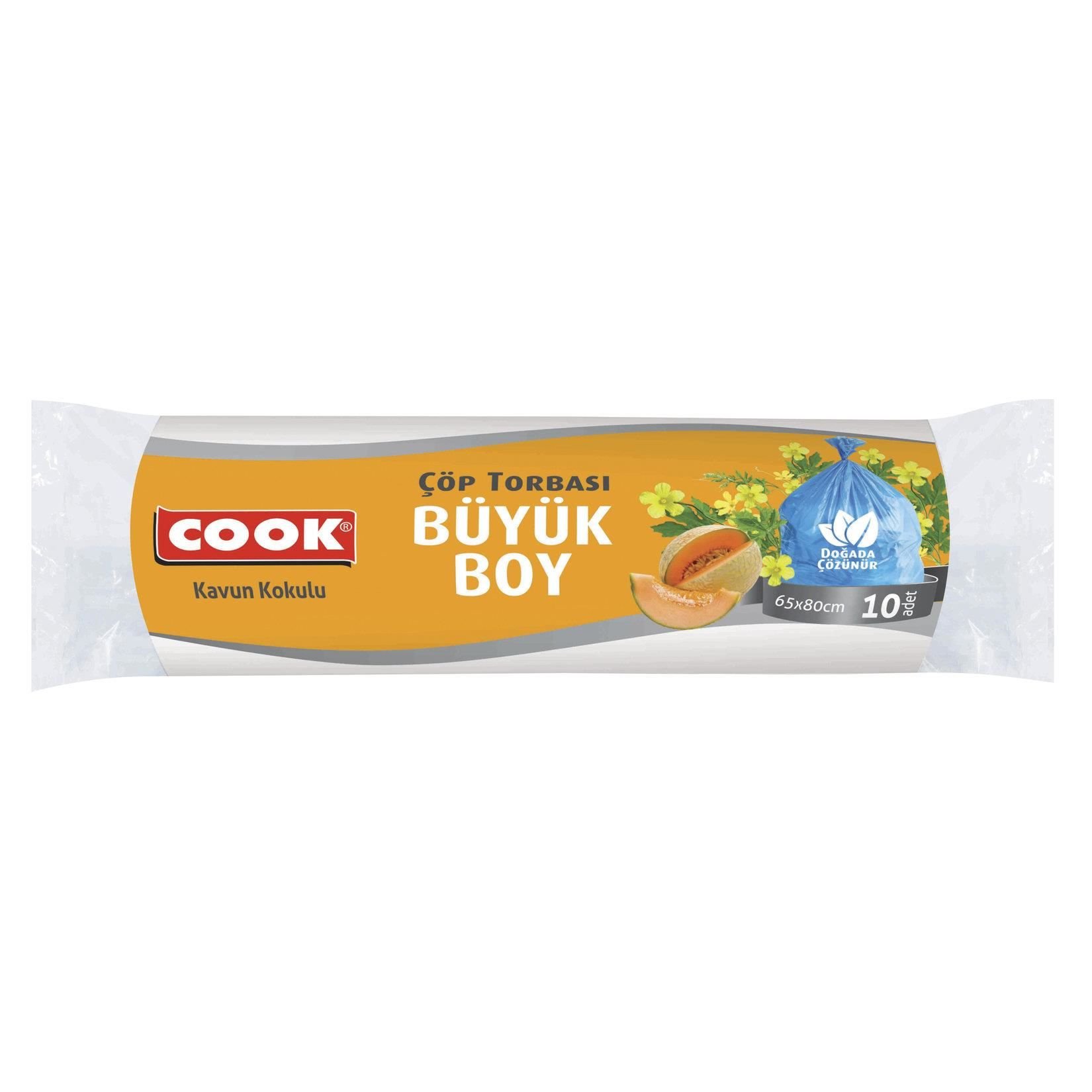 Cook Çöp Poşeti Büyük Boy 65 x 80 cm Kavun Kokulu 10 lu