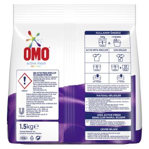 Omo Active Fresh Toz Çamaşır Deterjanı Renkliler İçin 1.5 Kg 10 Yıkama
