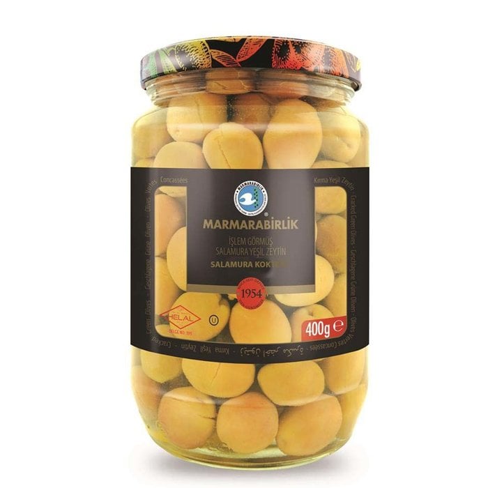 Marmarabirlik Kokteyl Yeşil Zeytin 400 Gr 4XL(141-161)Cam