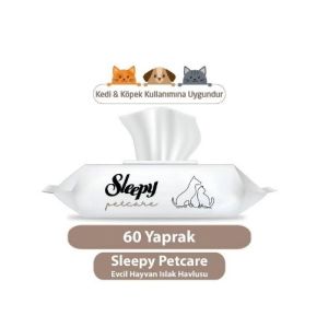 Sleepy Petcare Evcil Hayvan Islak Havlusu 60 Yaprak