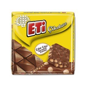 Eti Çikolatalı Kare Çıtır Çıtır  Karamelli Patlaklı 57 gr