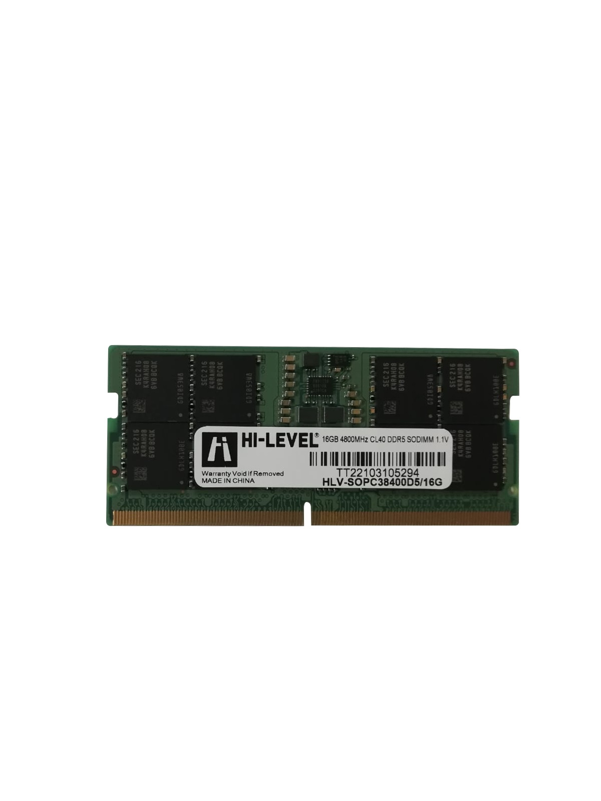 HI-LEVEL DDR5 SODIMM 4800 Mhz 16GB Memory HLV-SOPC38400D5