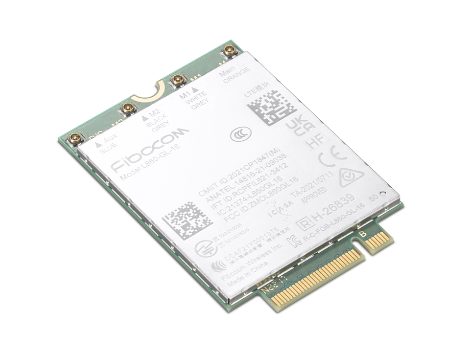ThinkPad Fibocom L860 CAT16 4G LTE WWAN Modülü ThinkPad X1 Nano Gen 2 ve X1 Yoga Gen 7 için  4XC1K20992