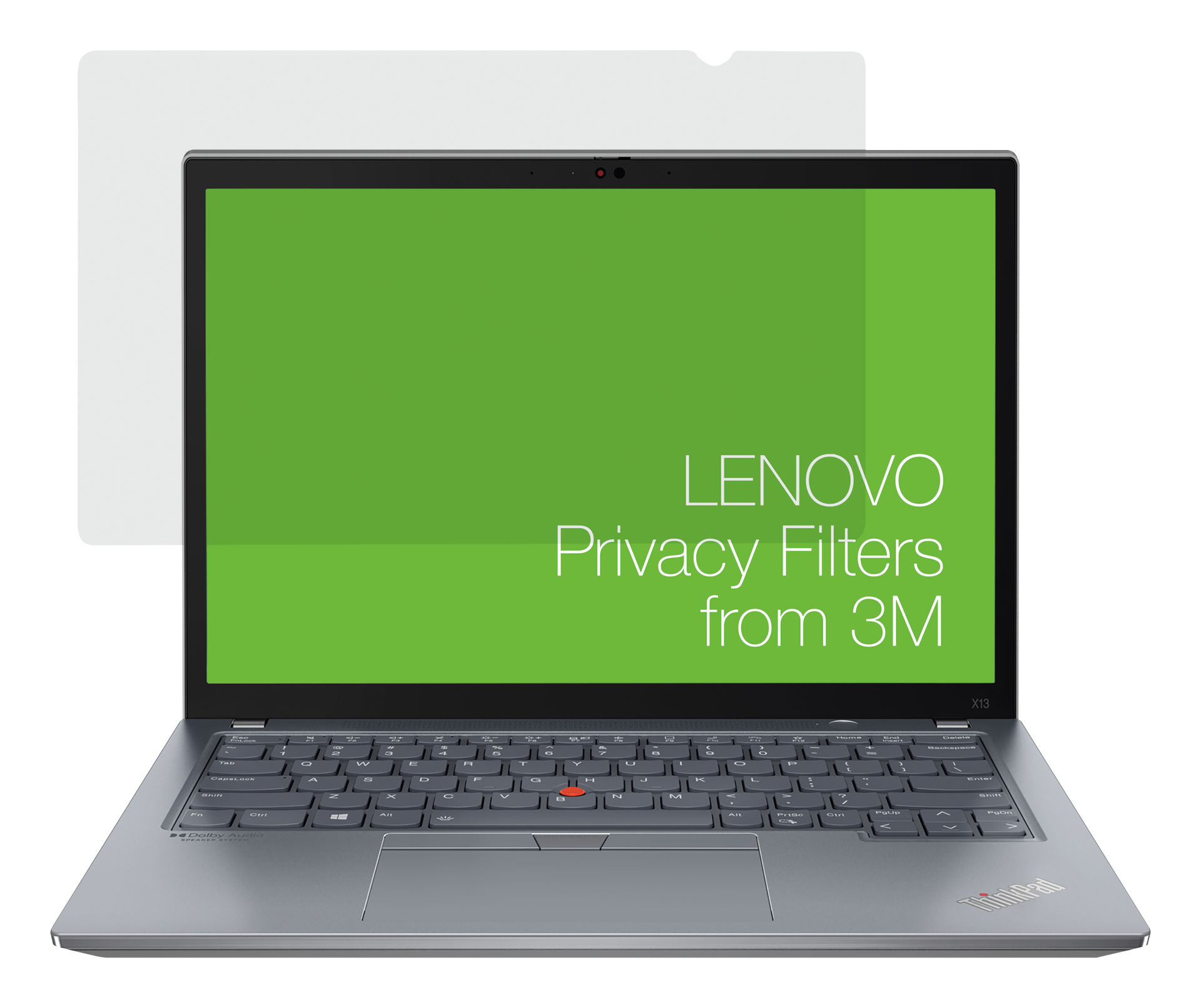 Lenovo 13.3 inch 1610 Privacy Filter for X13 Gen2 with COMPLY Attachment from 3M 4XJ1D33266