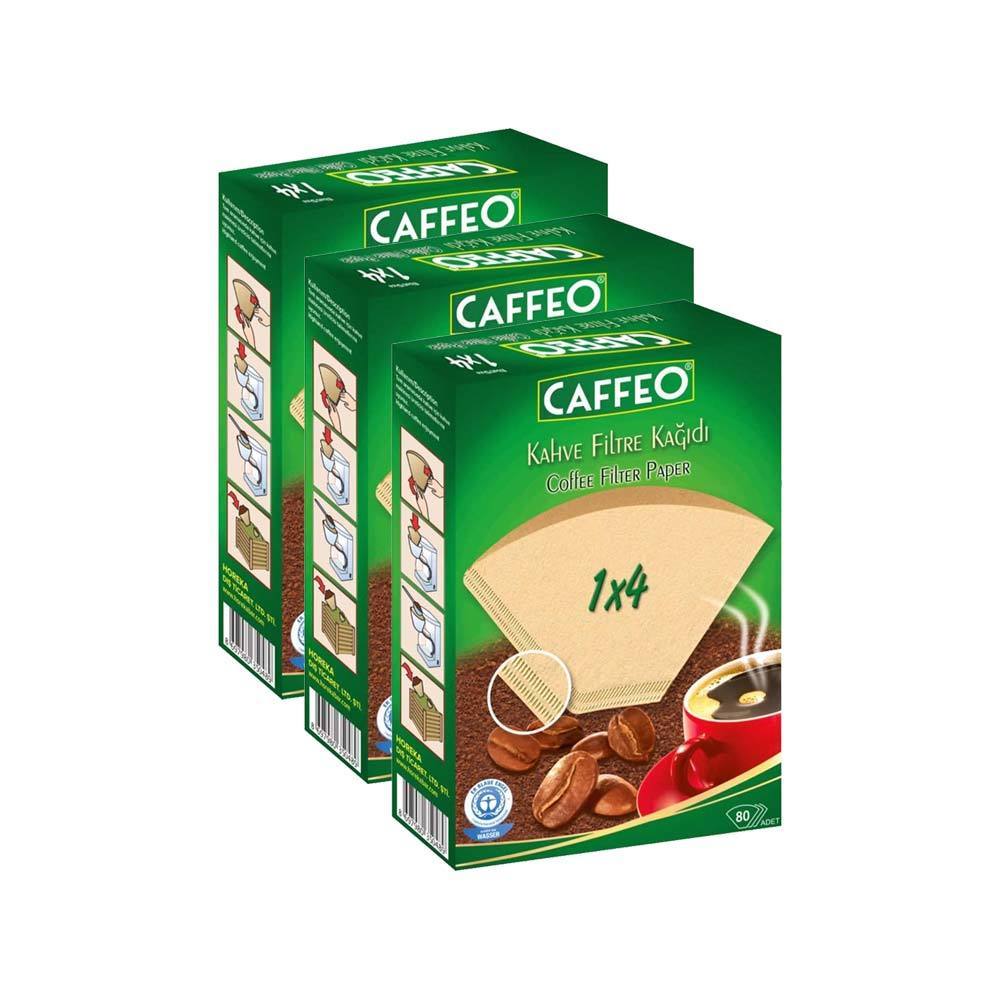 Caffeo 1x4 Filtre Kahve Kağıdı 80 Adet x 3 Kutu (240 Adet)