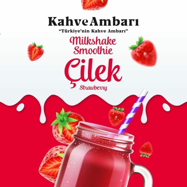 Çilek Aromalı Milkshake Smoothie Tozu 500 gr