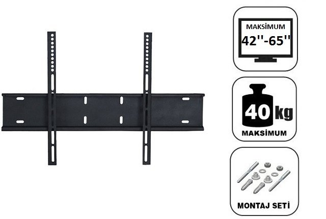 Achill 42''-65'' - 165 Ekran Sabit Tv Askı Aparatı Tüm Tv 'ler İçin - Su Terazili