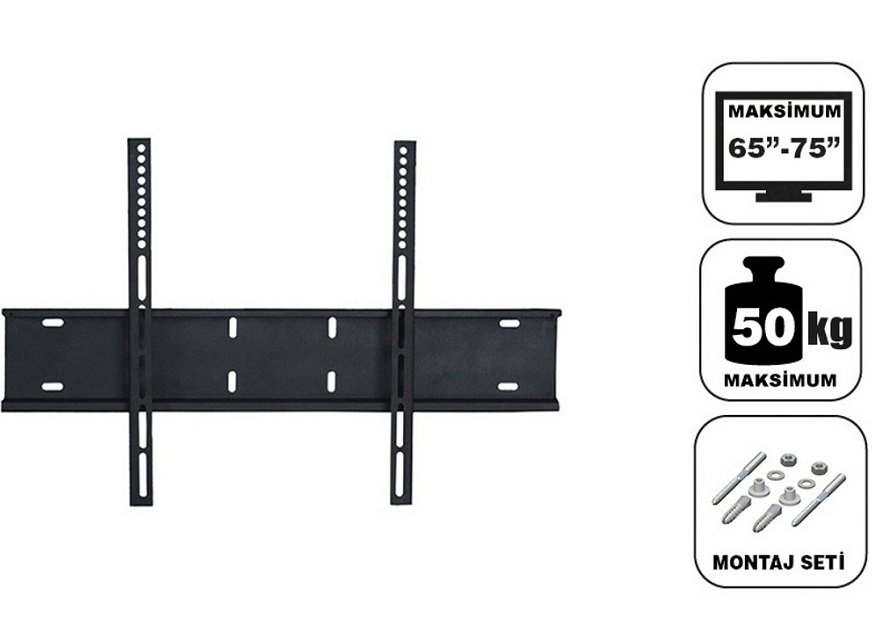 Achill 65'' - 75'' / 165 - 190 Sabit Tv Askı Aparatı Tüm Tv 'ler İçin - Su Terazili