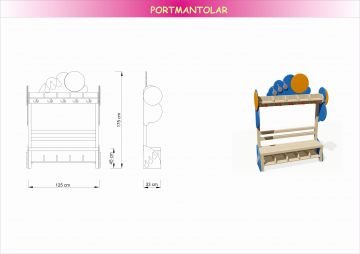 Mevsim Figürlü Askılıklı Portmanto