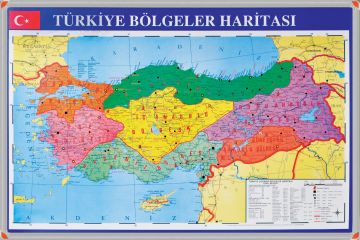 Türkiye Bölgeler Haritası Alm. Çerçeve  50*70 