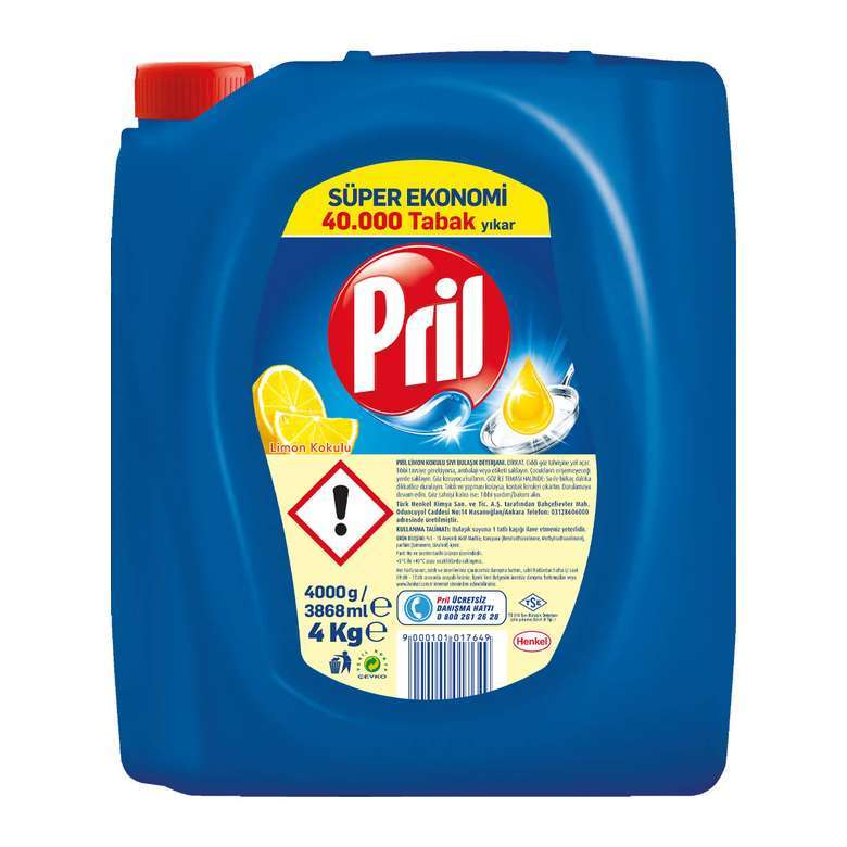 PRİL SIVI BULAŞIK DETERJANI 4 KG