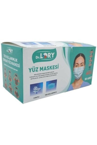 DR.LORY 3 KATLI BURUN TELLİ SPUNBOND MASKE 50'Lİ