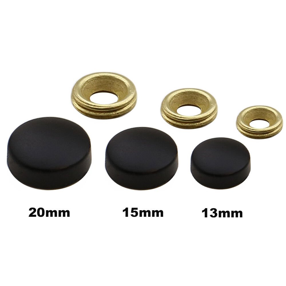 METAL VİDA KAPAMA ZAMAK 15 MM MAT SİYAH ( 10 ADET )